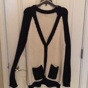 Black and white forever 21 knit cardigan